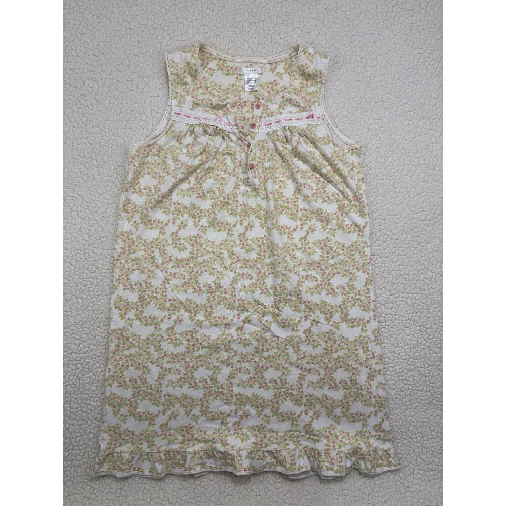 Vintage Pink Victorias Secret Cotton Nightie Dress Size M Floral Prairie Cottage